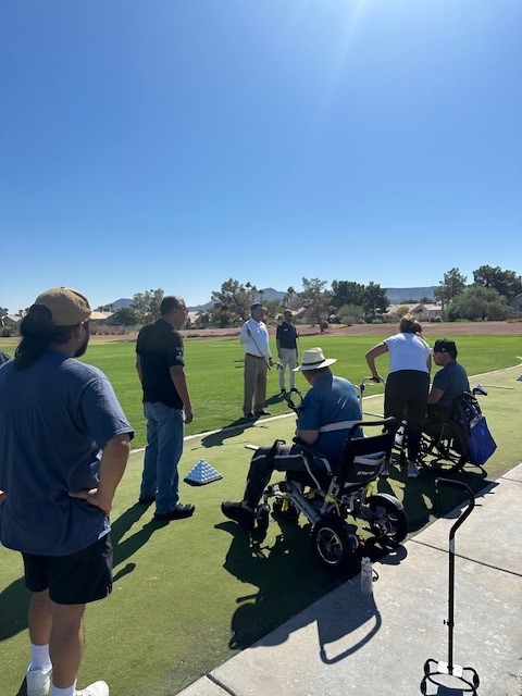 Stroke survivors at the driving range